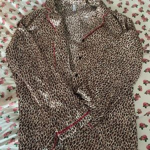 y2k cheetah print pajama set